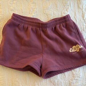 Edikted Mauve Purple Logo Sweat Shorts